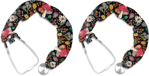 2 Pack Stethoscope Covers for Nurses Mushroom Floral Nurse Doctor Stethoscope Sleeve with Button Gifts for Women Universal for Most Standard Stethoscope Cover in Kuwait