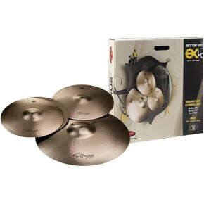 Stagg EXK SET B8 Bronze Cymbal Set with 14-Inch Hi-Hats, 16-Inch Crash, 20-Inch Ride and Cymbal Bag