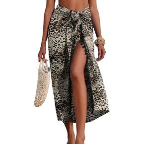AI'MAGE Sarong Wraps for Women Long Beach Swimsuit Cover Up Swimwear Pareo with Tassels Bikini Skirt Coverup for Bathing Suit