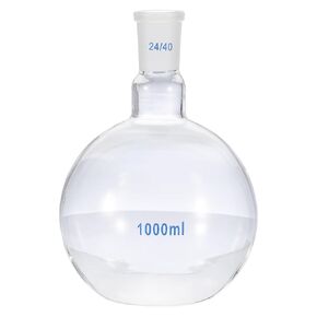 PATIKIL 250ml Boiling Flask, 3.3 Borosilicate Glass Single Neck Flat Bottom Flask Heavy 24/40 Standard Taper Outer Joint for Laboratory, Clear