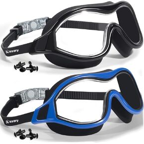 Keary 2 Pack Swim goggles for Adult Youth with Soft Silicone Gasket, Anti-fog UV Protection No Leak Clear Vision Pool Goggles