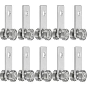 MECCANIXITY Two Bearing Trolley Assembly 2 Wheel Trolley Assembly Rollers Use with 1-5/8" Wide and All 1-5/8" or Taller Strut Channel for Garage Pulley System Hoist System Pack of 10