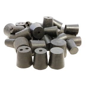 RS-S-1H-2H-1LB Stoppers Rubber, Assorted Solid, 1, and 2 Hole, 1 lb., Pack of 38