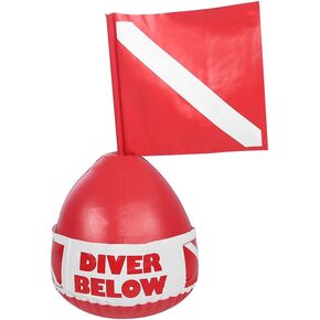 ASHATA PVC Diving with Flag, Diving Buoy, Inflatable Dive Marker