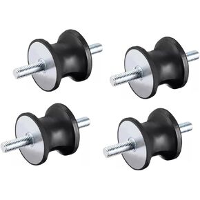 M8X1.18" x 0.98" (D*H) Rubber Bracket, Vibration Isolator, Rubber Shock Absorber with Double-Ended Male Thread-4PCS