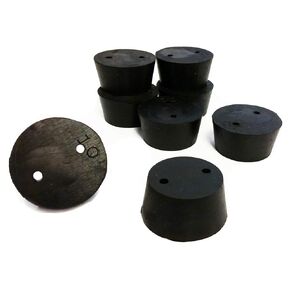 RS-10-2 Rubber Stoppers, Size 10, Drilled 2-Holes (1-Pound Pack) , Black