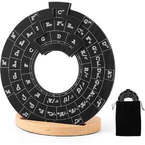 Circle of Fifths Wheel Metal Melody Tool Chord Wheel with Stand Holder Music Theory Learning Tool Mental Music Theory Disc Accessories for Guitar Piano Learning Tools(COLOR:as shown)