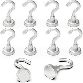 Magnetic Hooks Refrigerator, Cruise Ship Accessories,22 LBS Super Magnets with Neodymium Rare Earth for Hanging, Door Holder, Keys, Home, Office, Refrigerators, BBQ, Pack of 10