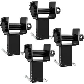 4 Pack Trailer Stake Pocket Winch Flatbed with Anti-Loss Cord, Capacity 16,200 lbs Utility Flatbed Accessories, Compatible with 4 inch Flatbed Winch Straps for 2x4 Stake Pockets