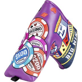 Big Teeth Big Win Golf Wood Club Covers, Golf Driver Headcover, Driver Fairway Utility Golf Head Cover,Golf Head Covers Golf Club Protector for Men, Golf Club Head Covers Purple