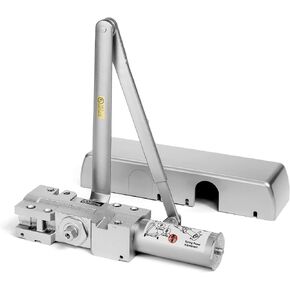 Dynasty Hardware Door Closer Heavy Duty Commercial Grade Hydraulic Adjustable Spring Door Closer Series 4401 Meets ADA Sprayed Aluminum Finish