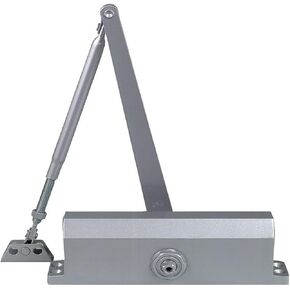 Dynasty Hardware Door Closer, Commercial Grade Size 3 Spring, Hydraulic Automatic Series 3000 Door Closer Sprayed Aluminum