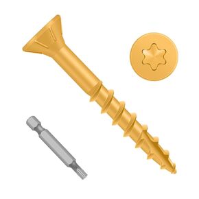 Wood Screws 3/4 Inch, #8 x 3/4" Deck Screws, Epoxy Coated Outdoor Deck Screws, T-25 Drive Bit Included, 300 PCS