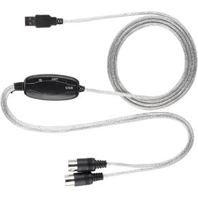 MIDI USB Converter Cable for Music Editing with Plug and Play, 190cm Length Turn Your PC into a Music Studio