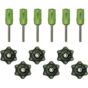 BOW Products Pack of Dogs - Pack of 6 Expandable Bench Dogs with Low-Profile, Ergonomic Knobs - Fits 3/4 Inch (19mm to 20mm) Holes for Woodworking on MFT Tables, CNC Machines, and Dog Tables