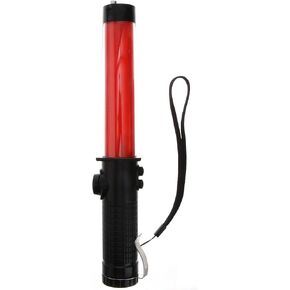 iplusmile Traffic Wand Traffic Baton Light, Safety Traffic Baton Portable LED Lamp Emergency Whistle Baton Magnet Hook for Outdoor (Red Battery Style, 30CM)