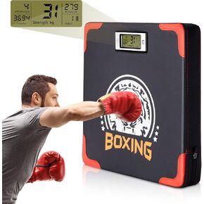 Hoteam Strength Tester Punch Force Sensor Adjustable Height Boxing Training Equipment Wall Mounted Boxing Boxer Boxing Machine Wall Punch Pad Boxing Punching Bag Machine for Adult Kid (Classic)