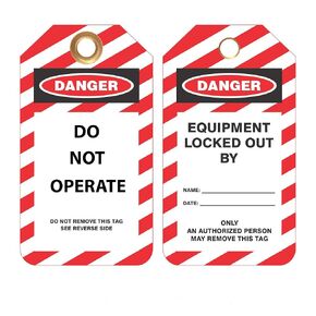 Zing Green Products 7343 Danger Do Not Operate Plastic Lockout Tagout Tags, 5.75 X 3 Inch, Red/White/Black, 10 Pack