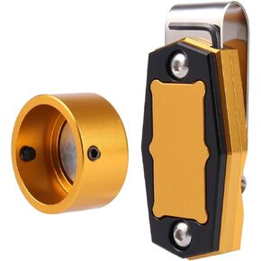 Magnetic Chalk Holder Pool Billiards Round Cue Chalk Holder Circle with Belt Clip Gold Black (Gold Black)