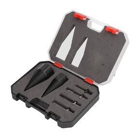 Removable Firewood Log Splitter Drill Bit, 6Pcs Wood Splitter Drill Bits Heavy Duty Drill Screw Cone Driver, 32MM 42MM Cones Kindling Splitting Logs Bits with 4 Handles for Camping