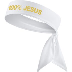 100% Jesus Sports Head Tie Headband Soccer Fútbol Football White Black Athletics Fitness Stretch Sweatband Ninja Tie Bandana