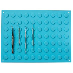 Magnetic Mat for Instruments and Tools, 12 x 15 inches, Blue, Raised Round Magnets, Flexible, Non-Slip, Reusable and Autoclavable