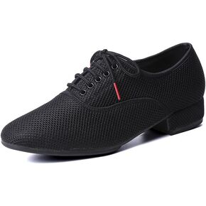 Men's Ballroom Dance Shoes Black Mesh Professional Dancing Shoes Latin Swing Tango Morden Social Dancing Shoes Lightweight Casual Shoes