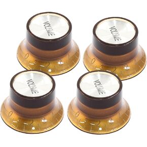 Waziaqoc 4PCS Top Hat Guitar Bell Knobs, 6mm Inside Diameter Imperial Inch Size 2 Volume and 2 Tone Speed Control Knobs Set for LP Electric Guitar,Bronze
