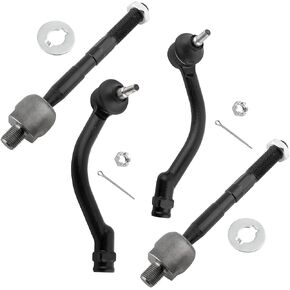 4Pcs Front Inner and Outer Tie Rods End Links Set Fit For Hyundai Azera 2006-2007, For Hyundai Sonata 2006-2008 Replace# ES800104 ES800105 EV800345