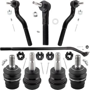 8Pcs Suspension Kit Front Upper Lower Ball Joints + Inner Outer Tie Rod End Links Fit For Jeep Wrangler 2007-2017, For Jeep Wrangler JK 2018 ‎DS300005 ES3624 ES800594 ES800593 K3185 K3134T