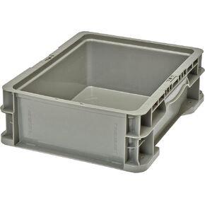 Hudson Exchange 12 x 15 x 5" (2.2 Gallon) Straight Wall Handled Storage Container Tote, Gray/Brown (1 Pack)