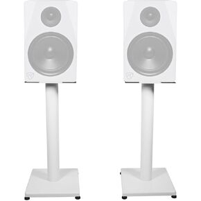 Rockville Pair RS21W 21 inch Steel Bookshelf Speaker/Studio Monitor Stands-White V2