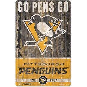 Wincraft NHL Pittsburgh Penguins 11x17 Wood Sign, Team Color, One Size