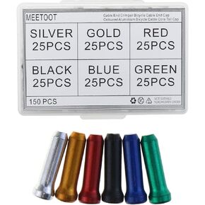 MEETOOT 150PCS Cable End Crimper Bicycle Cable End Cap Coloured Aluminium Bicycle Cable Core Tail Cap Suitable for Bicycle Brake and Gear Cable