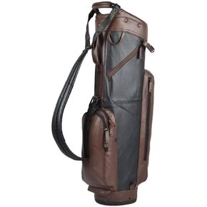 Sun Mountain 2020 Golf Leather Cart Bag (Black-Brown)