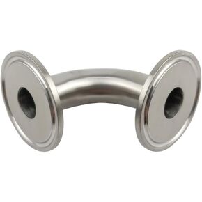3/4" Tube OD with 1.5" Tri Clamp 90 Degree Bend SS304 Stainless Steel Sanitary Elbow Pipe Fitting