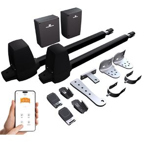 TMT Beagle Dual Automatic Gate Openers Up to 16ft and 800lb Heavy Duty Swing Gate, Gate Opener with Remote Control Kit, Electric Gate Opener for Driveway with Powerful Motor (APP Compatible)