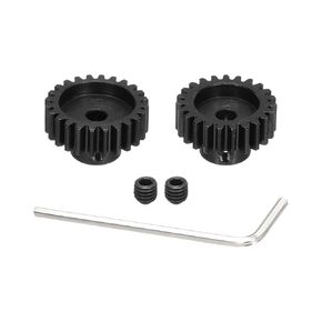 DMiotech M1 23T 24T Steel 5mm Hardened Pinion Motor Gear for RC Car Brushed Replacement Brushless Motors, RC Applications with 2 Pcs Screws & Hex Spanner for DIY RC Boat Drone