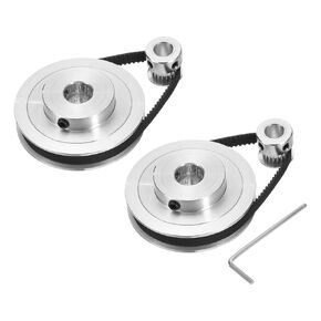 uxcell 2 Set GT-2 Synchronous Wheel 20&80 Teeth 8&12mm Bore, Aluminum Alloy Timing Pulley Wheel with 2Pcs Length 200mm Width 6mm Belt for 3D Printer, CNC Machine (20-80T-8&12B-6)