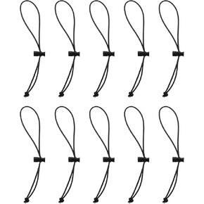 HARFINGTON 10pcs Elastic Cable Tie 9.84" Multipurpose Extra Thick Cable Organizer Adjustable Cable Strap Toggle Tie Reusable Tangle for Home Office Travel, Black