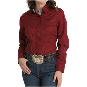 Cinch Women's Long Sleeve Western Shirt - Red Print