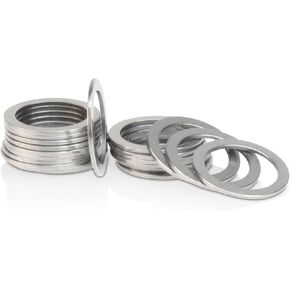 Pedal Washers, Thickness of 1.0mm, Stainless Steel, Milled Flat, Predator Cycling, Bicycle Pedal Spacers, Pedal Extenders, Replacement (20 Pack) (1.0mm)
