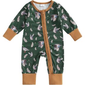 Karwuiio Baby Boy Girl Western Clothes Cow Print Long Sleeve Romper Jumpsuit One Piece Newborn Fall Winter Outfit