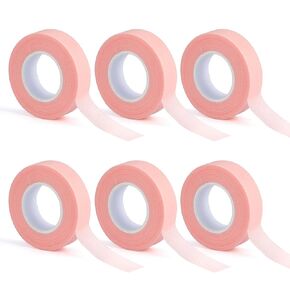 G2PLUS 6 Rolls PE Micropore Medical Tape Roll, 1/2'' x 59 Yards Lash Tape, Eyelash Tape for Eyelash Extensions, Wound, Sensitive Skin - Individual Package (Transparent)