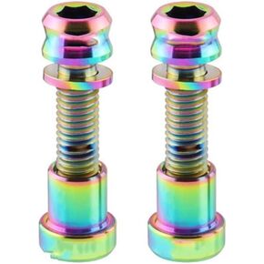 2PCS Bicycle Stem Screw, Titanium Alloy Bike STEM BoltsStem Bolts Bicycle Stem Screws Bicycle Stem Bolts Stem Fixed Screws for Mountain Bike M5*19MM