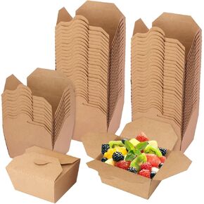 115 Pack 28 oz Cardboard Food Containers, Brown Take out Boxes, To Go Boxes for Food, Paper Food Containers For Food Delivery and Takeaway, Party and Catering Needs, Microwaveable