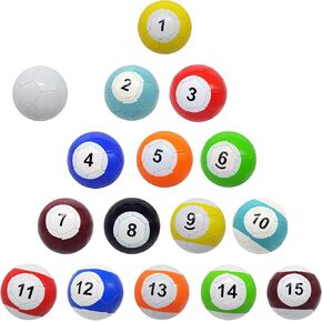 16 Pcs Snooker Balls Soccer Table Game Street Ball Huge Billiards Football for Pool Ball Toy Sport Inflatable (8.46in)