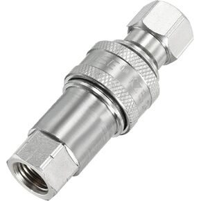 YOKIVE Hydraulic Quick Connect Couplers Set, Carbon Steel Pipes | Fitting Plug Adapter Great for Constructions Agriculture (Silver Tone, M14x1.5mm)