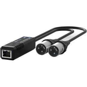 Dante 2CH Analog Output Dongle Converter Support 24-bit Audio and Analog 0X2 Audio Channels Allow Analog Amplifier IEEE802.3af PoE Power Supply