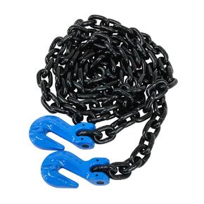Mytee Products 3/8" x 20' G100 High Grade Transportation Chain w/Grab Hooks, 8800 lbs WLL